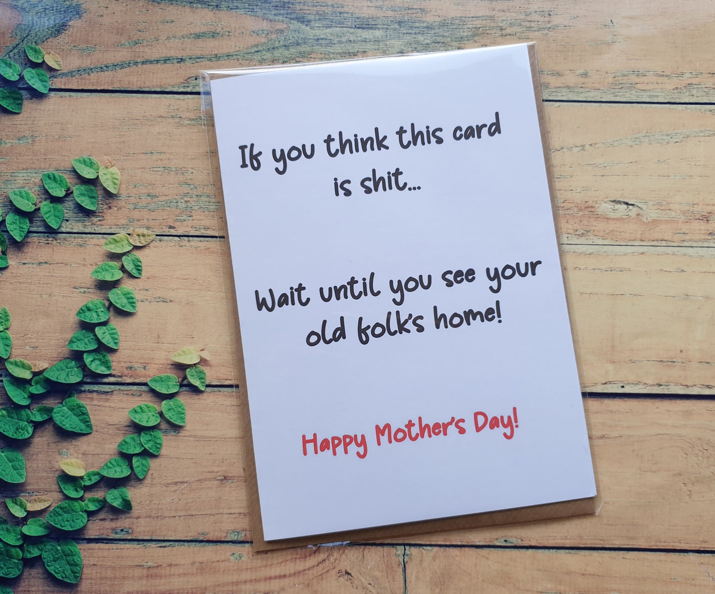 Mother's Day Card If You Think This Is Shit Wait Until You See Old Folk's Home Nice Cute Fun Novelty Greeting Card