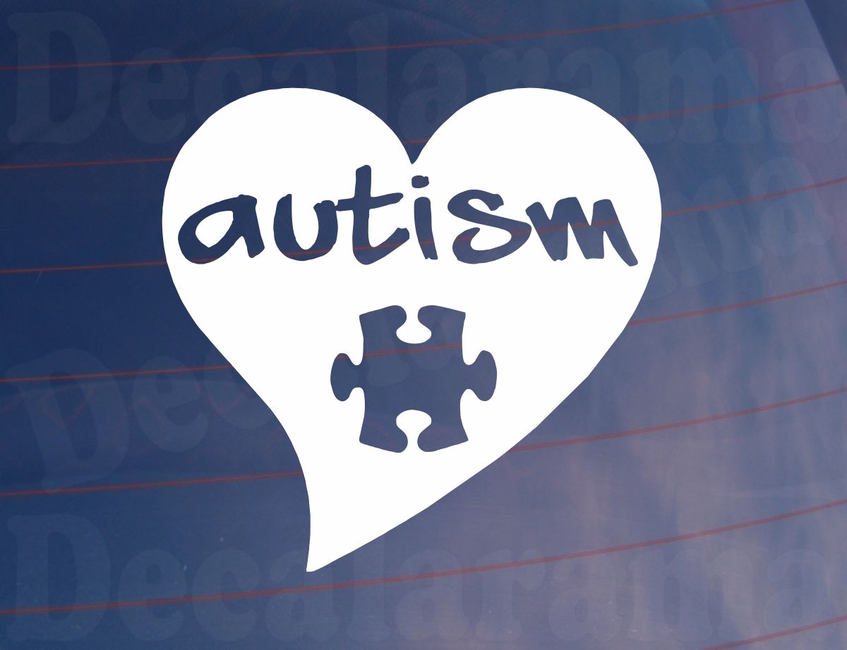 Car Sticker Autism Jigsaw Love Heart Mental Health Novelty Bumper Van Door Boot Disability Decal Gift Present
