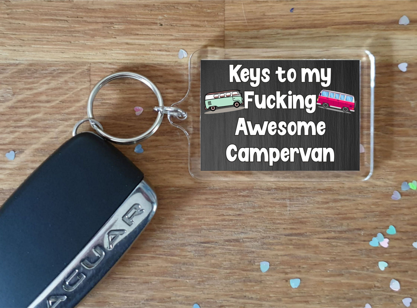 Campervan Keyring Gift – Keys To My Fucking Awesome Campervan - Nice Fun Cute Novelty Present