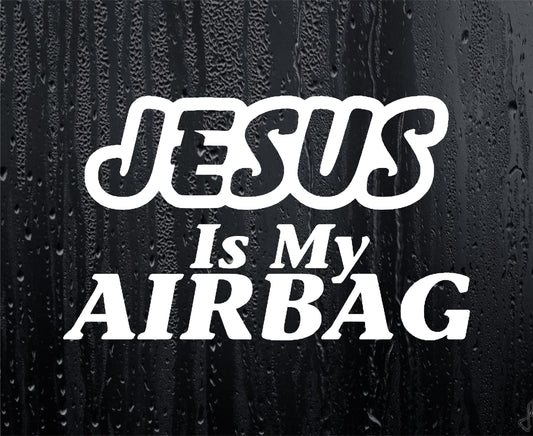 Car Sticker Jesus Is My Airbag Funny Novelty Van Window Bumper Boot Door Decal Gift Present