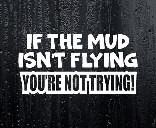 Car Sticker If The Mud Isn't Flying You're Not Trying Funny Joke Off-Road 4x4 4WD Truck Bumper Boot Door Window Decal Present