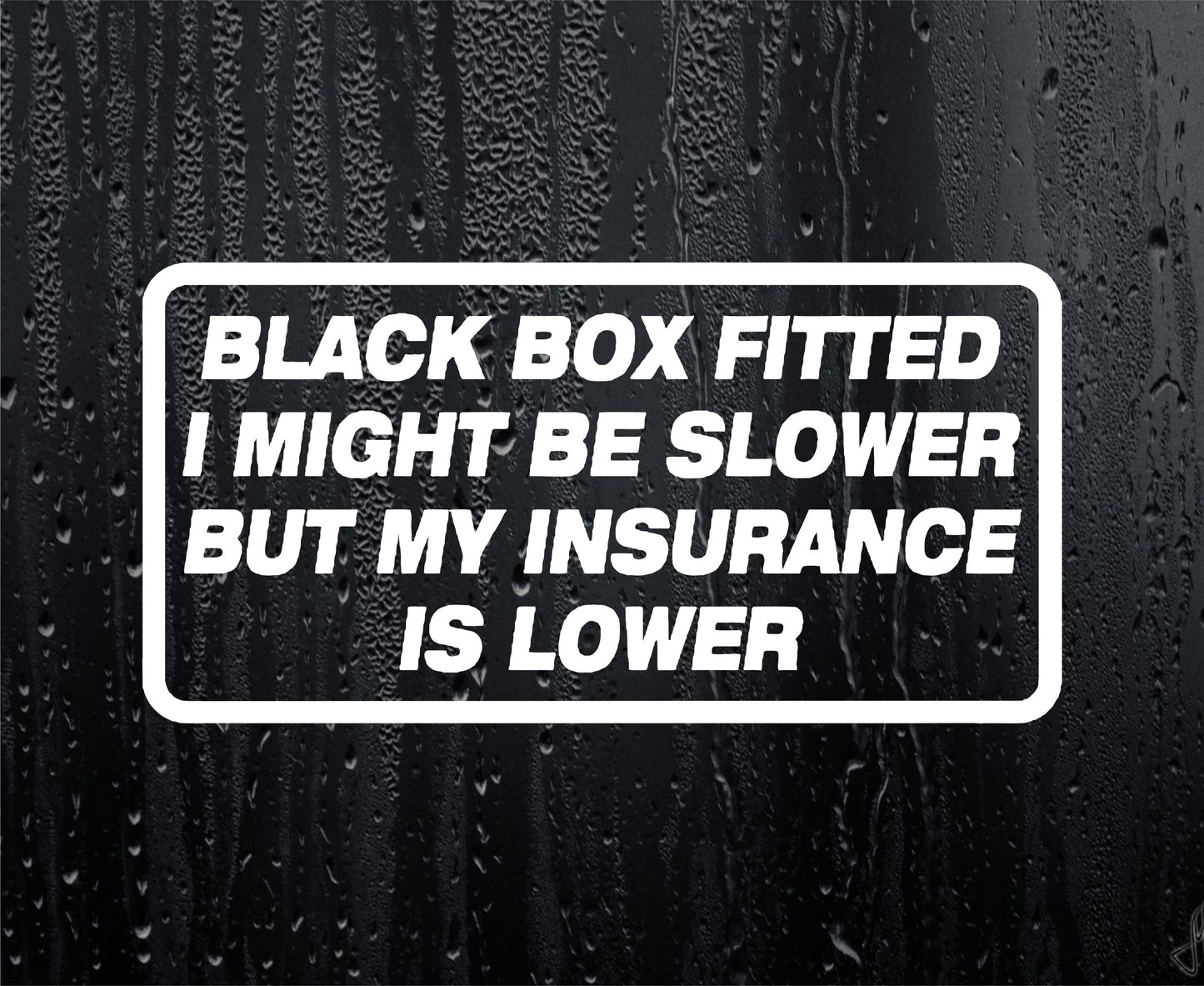 Car Sticker Black Box Fitted Slower But Insurance Is Lower Window Bumper Door Young Driver Decal