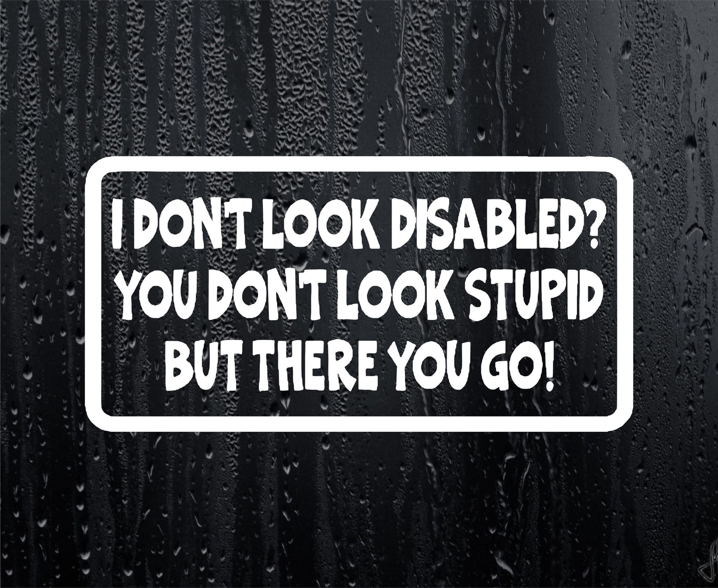 Car Sticker I Don't Look Disabled You Don't Look Like Stupid Novelty Bumper Door Boot Decal Present Large