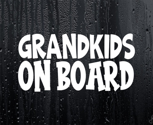 Car Sticker Grandkids On Board Funny Novelty Van Window Bumper Boot Door Decal