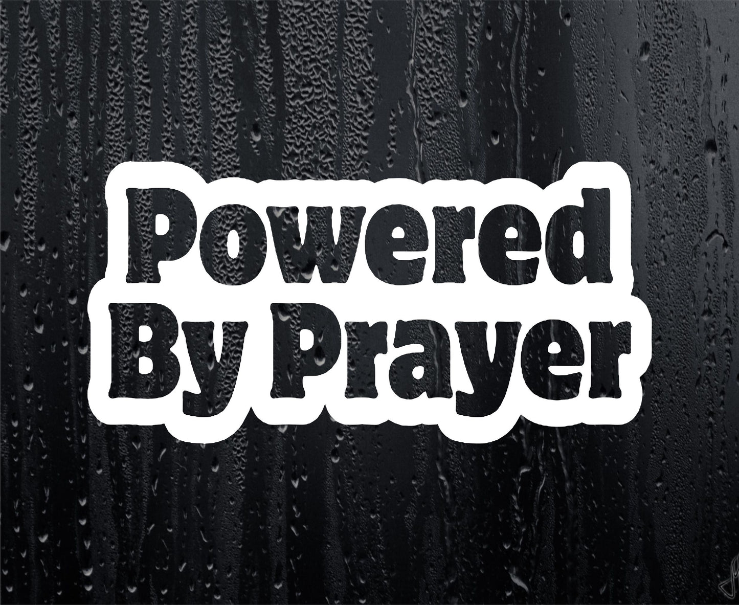 Car Sticker Powered By Prayer Fun Cute Religion Novelty Van Window Bumper Boot Door Decal Present Gift