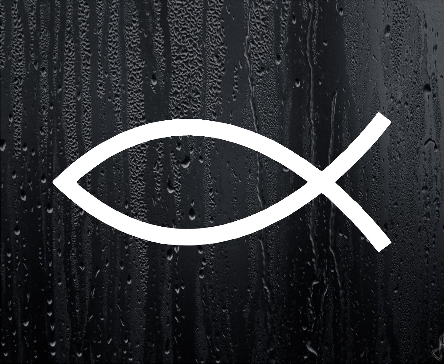 2x Car Van Sticker Jesus Ichthys Fish Christian Symbol Religious Window Bumper Boot Door Decal - Large