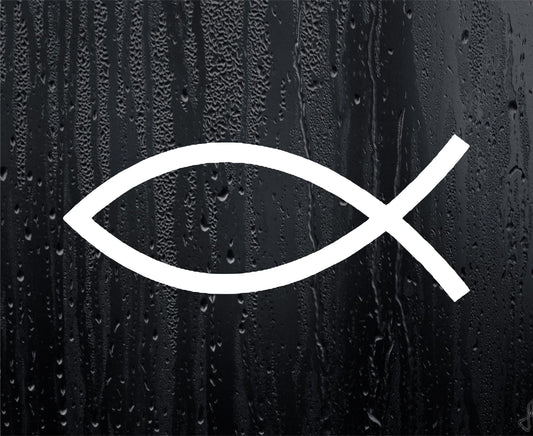 2x Car Van Sticker Jesus Ichthys Fish Christian Symbol Religious Window Bumper Boot Door Decal - Large