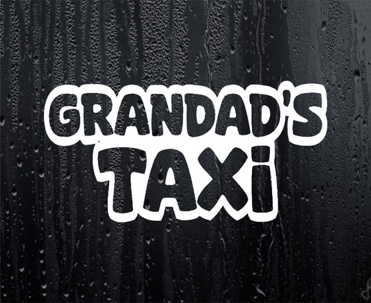 Car Sticker Grandad's Taxi Funny Novelty Van Window Nice Cute Bumper Boot Door Decal
