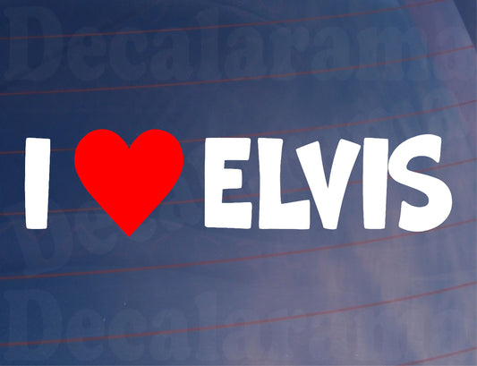 Car Sticker I Love Heart Elvis Funny Novelty Van Window Bumper Boot Door Decal Gift Present