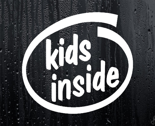 Car Sticker Kids Inside Fun Cute Novelty Van Window Bumper Boot Door Decal