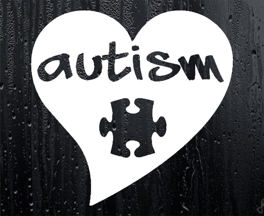 Car Sticker Autism Jigsaw Love Heart Mental Health Novelty Bumper Van Door Boot Disability Decal Gift Present
