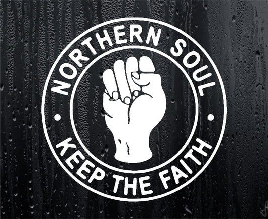 Car Sticker Northern Soul Keep The Faith Fun Music Fan Novelty Cute Van Window Bumper Boot Door Decal Large