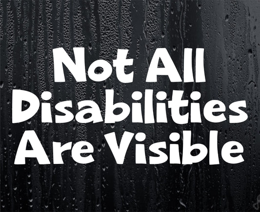 Car Sticker Not All Disabilities Are Visible Novelty Bumper Door Boot Disability Decal Gift Present