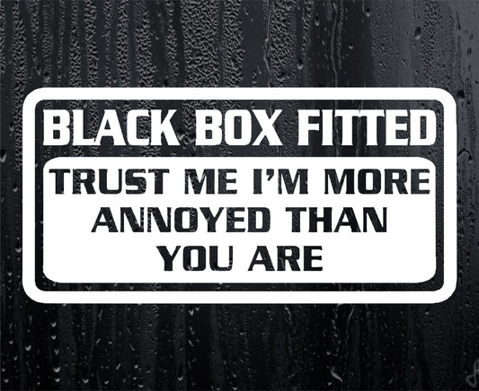 Car Sticker Black Box Fitted Trust Me I'm More Annoyed Than You Are Window Bumper Door Young Driver Decal Present
