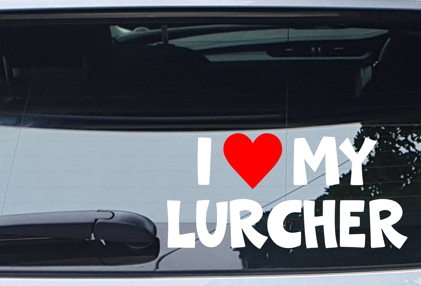 Car Sticker I Love Heart My Lurcher Fun Cute Novelty Van Window Bumper Boot Door Decal Gift Present