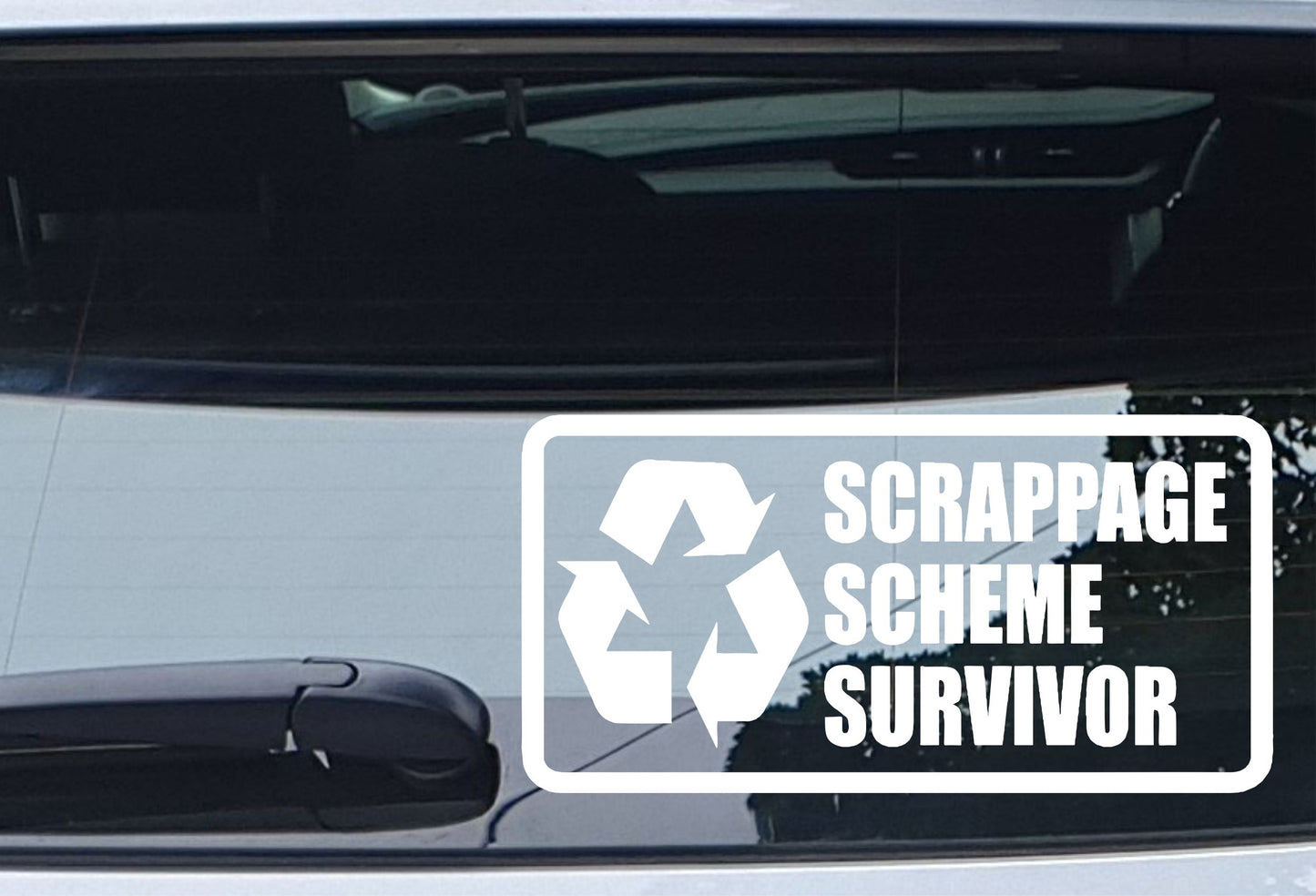 Car Sticker Scrappage Scheme Survivor Funny Novelty Van Window Bumper Boot Door Decal
