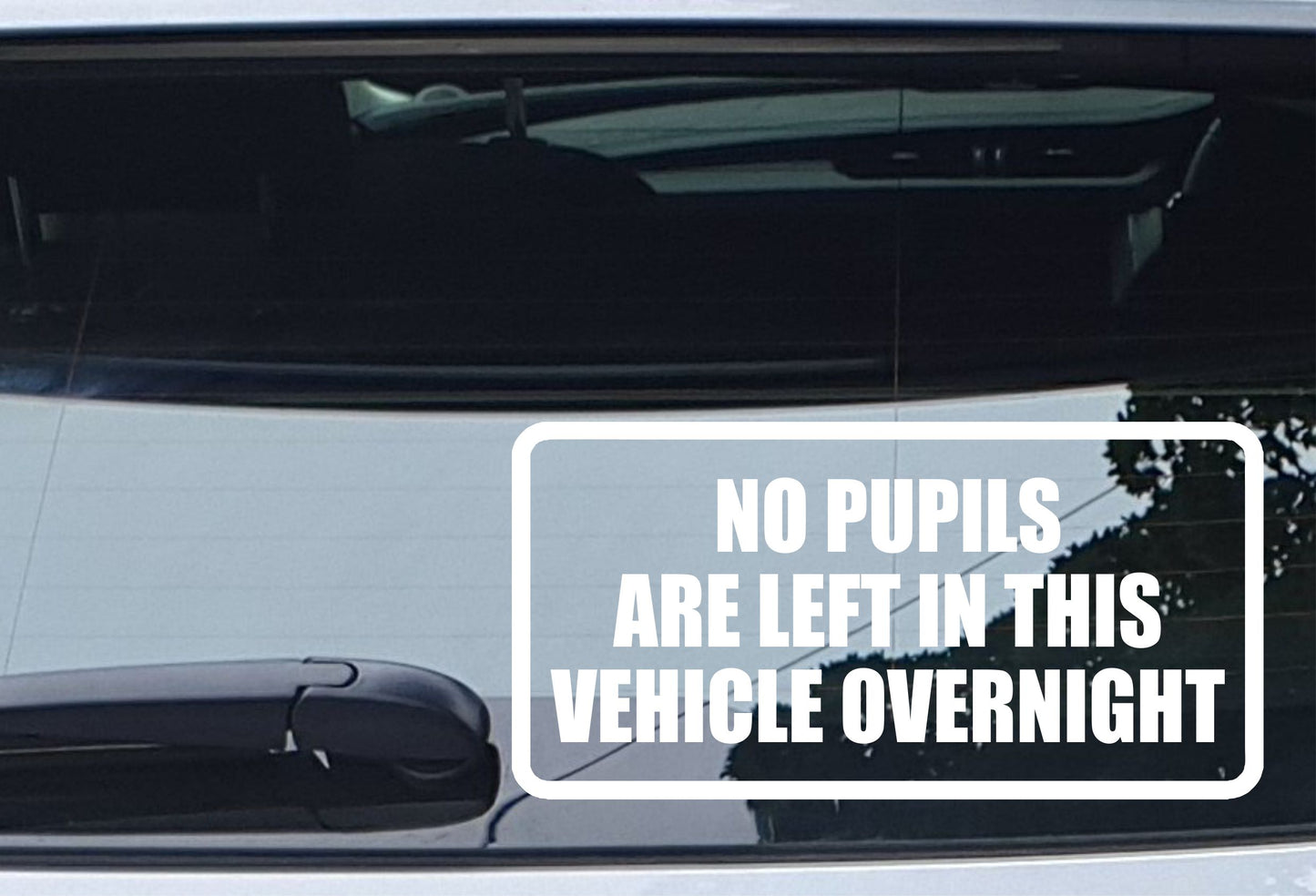 Car Sticker No Pupils Are Left In Vehicle Overnight Funny Driving School Window Bumper Boot Door Decal Gift Present