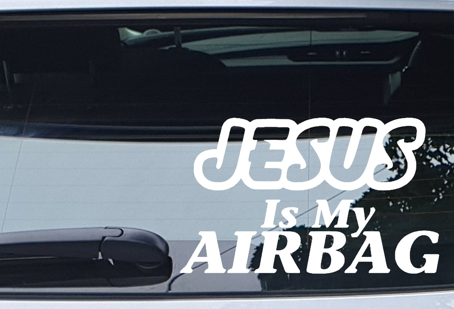 Car Sticker Jesus Is My Airbag Funny Novelty Van Window Bumper Boot Door Decal Gift Present