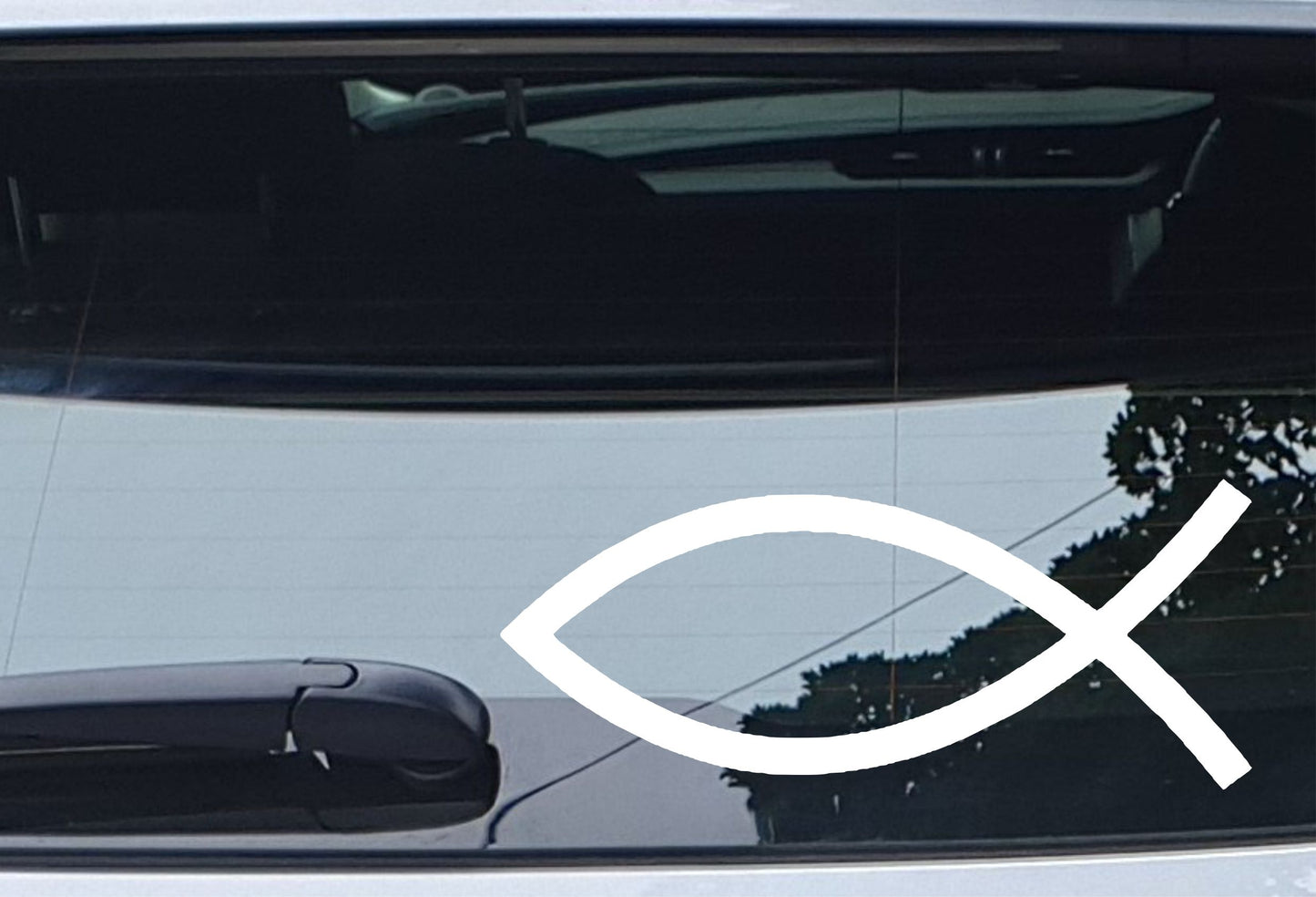 2x Car Van Sticker Jesus Ichthys Fish Christian Symbol Religious Window Bumper Boot Door Decal - Large