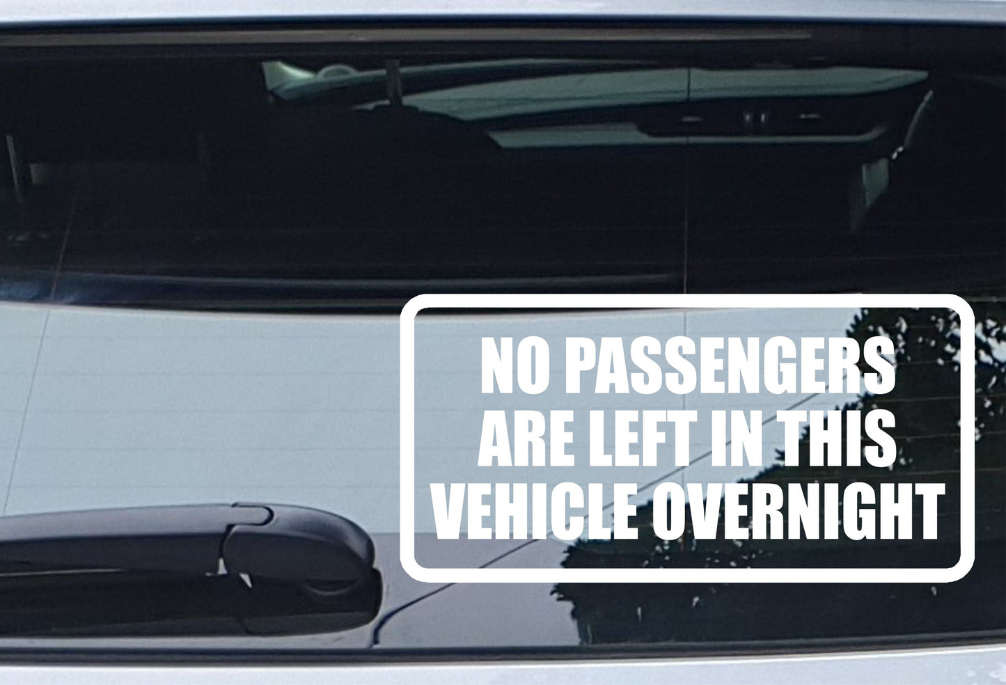Car Sticker No Passengers Are Left In Vehicle Overnight Funny Cute Novelty Van Window Bumper Boot Door Decal Gift Present