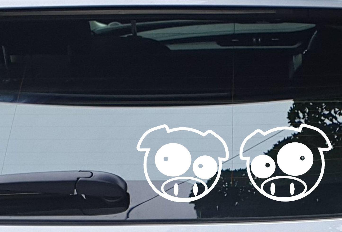 2x Car Stickers Scooby Pig Fun Cute Novelty Window Bumper Boot Door Wing Mirror Decals