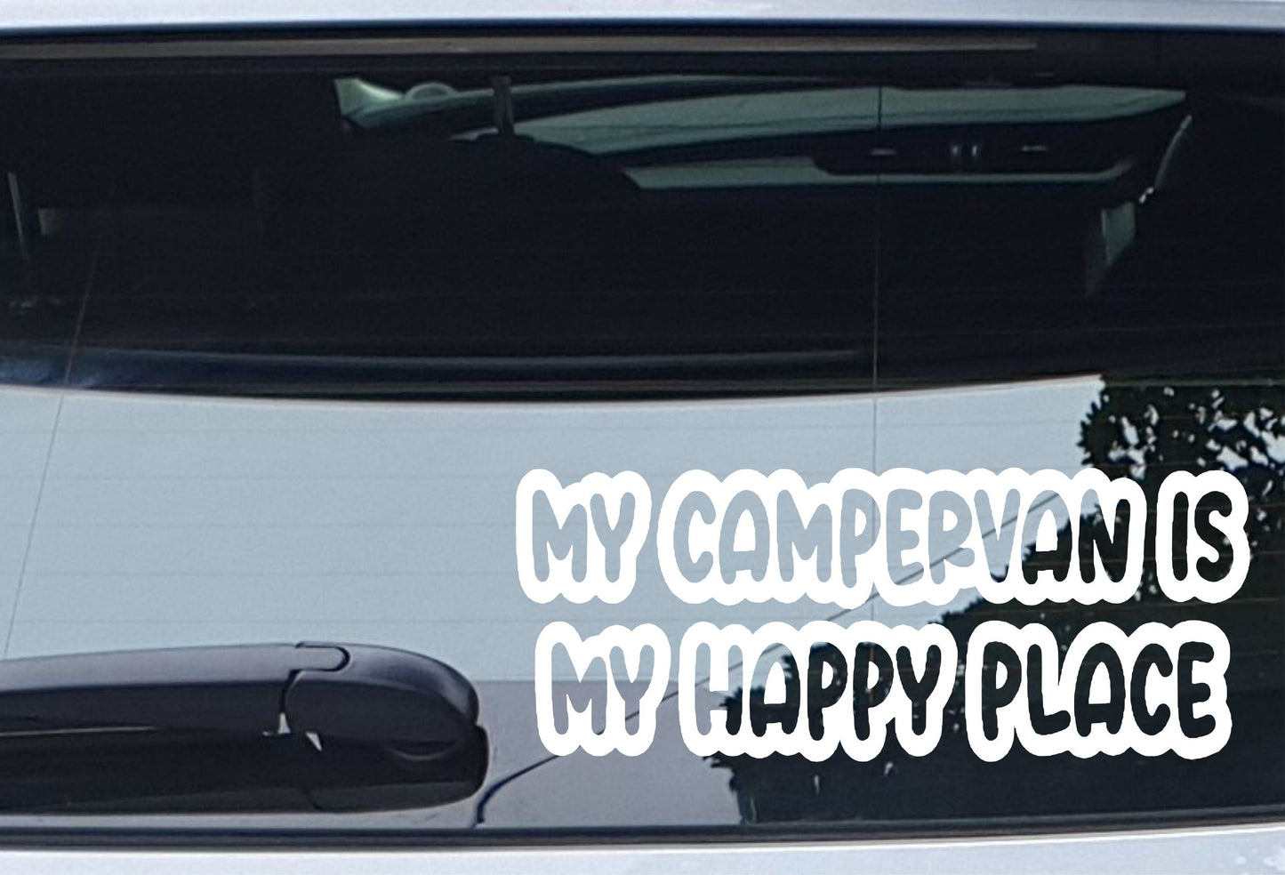 Campervan Sticker My Campervan Is My Happy Place Fun Cute Novelty Window Bumper Boot Door Decal
