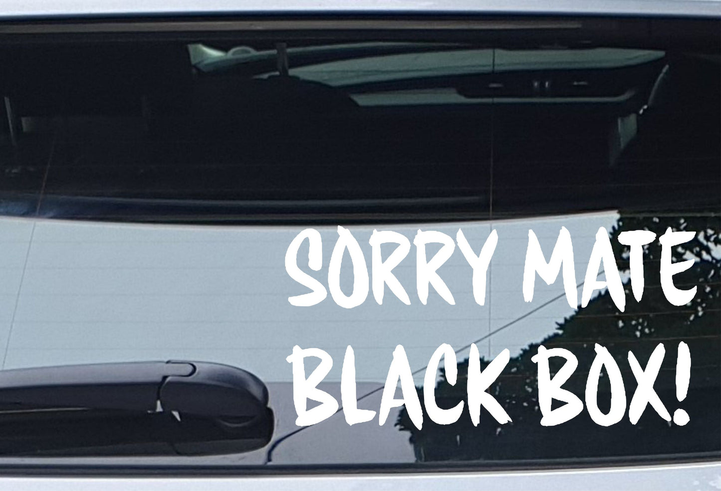 Car Sticker Sorry Mate Black Box Novelty Nice Cute Bumper Door Young Driver Decal