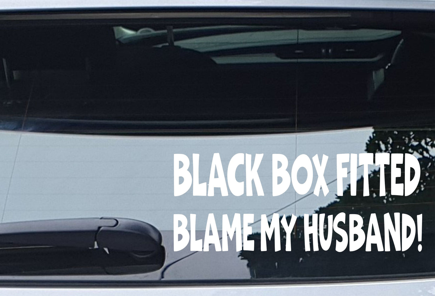 Car Sticker Black Box Fitted Blame My Husband Fun Cute Window Bumper Door New Driver Decal
