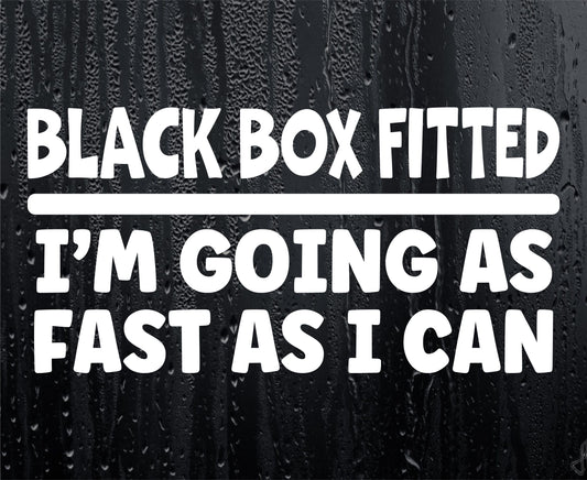 Car Sticker Black Box Fitted I'm Going As Fast I Can Novelty Bumper Window Boot Door Young Driver Decal Present