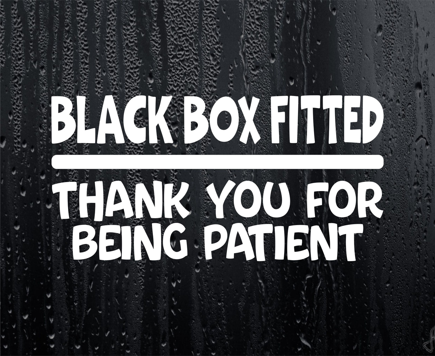 Car Sticker Black Box Fitted Thank You For Being Patient Novelty Bumper Window Boot Door Young Driver Decal Present