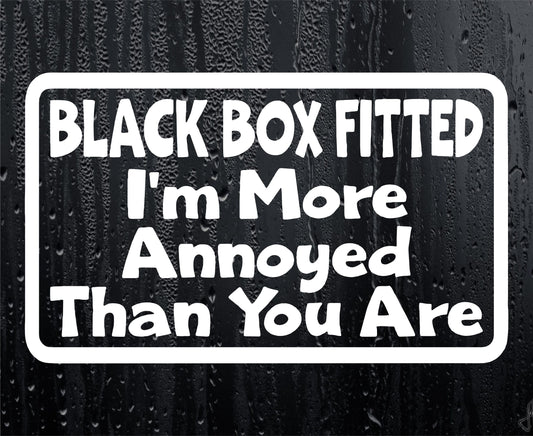 Car Sticker Black Box Fitted I'm More Annoyed Than You Are Window Bumper Door Young Driver Decal Present