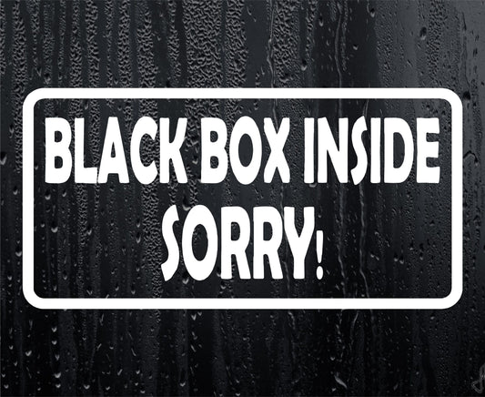 Car Sticker Black Box Inside Sorry Cute Novelty Bumper Van Door Young Driver Decal Present