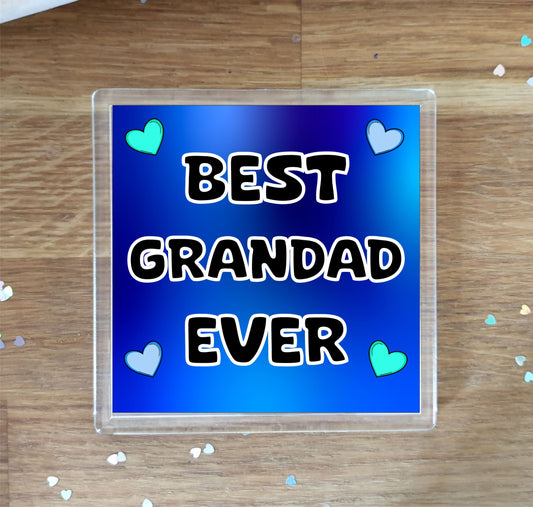 Grandad Coaster Gift - Best Grandad Ever - Fun Cute Novelty Present