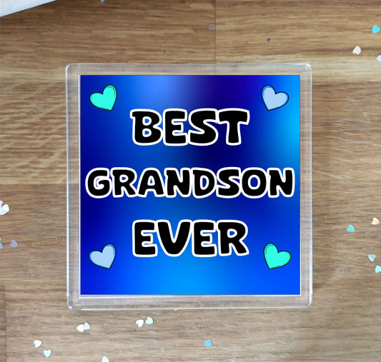Grandson Coaster Gift - Best Grandson Ever - Fun Cute Novelty Present
