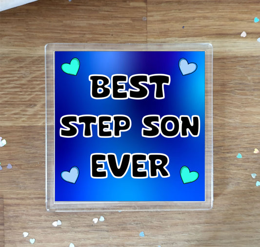 Step Son Coaster Gift - Best Step Son Ever - Fun Cute Novelty Present