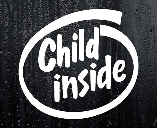 Car Sticker Child Inside Fun Cute Novelty Van Window Bumper Boot Door Decal