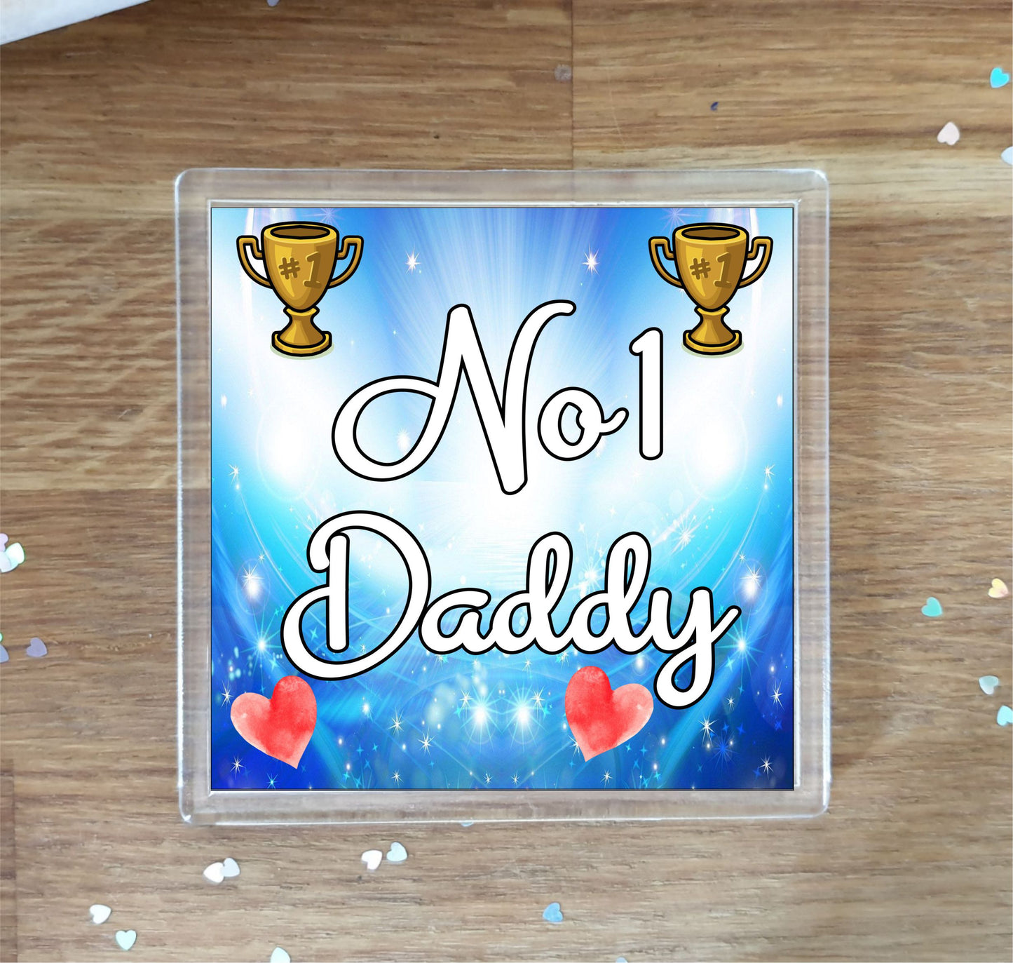 Daddy Coaster Gift - Number One Daddy - Fun Cute Novelty Family Present