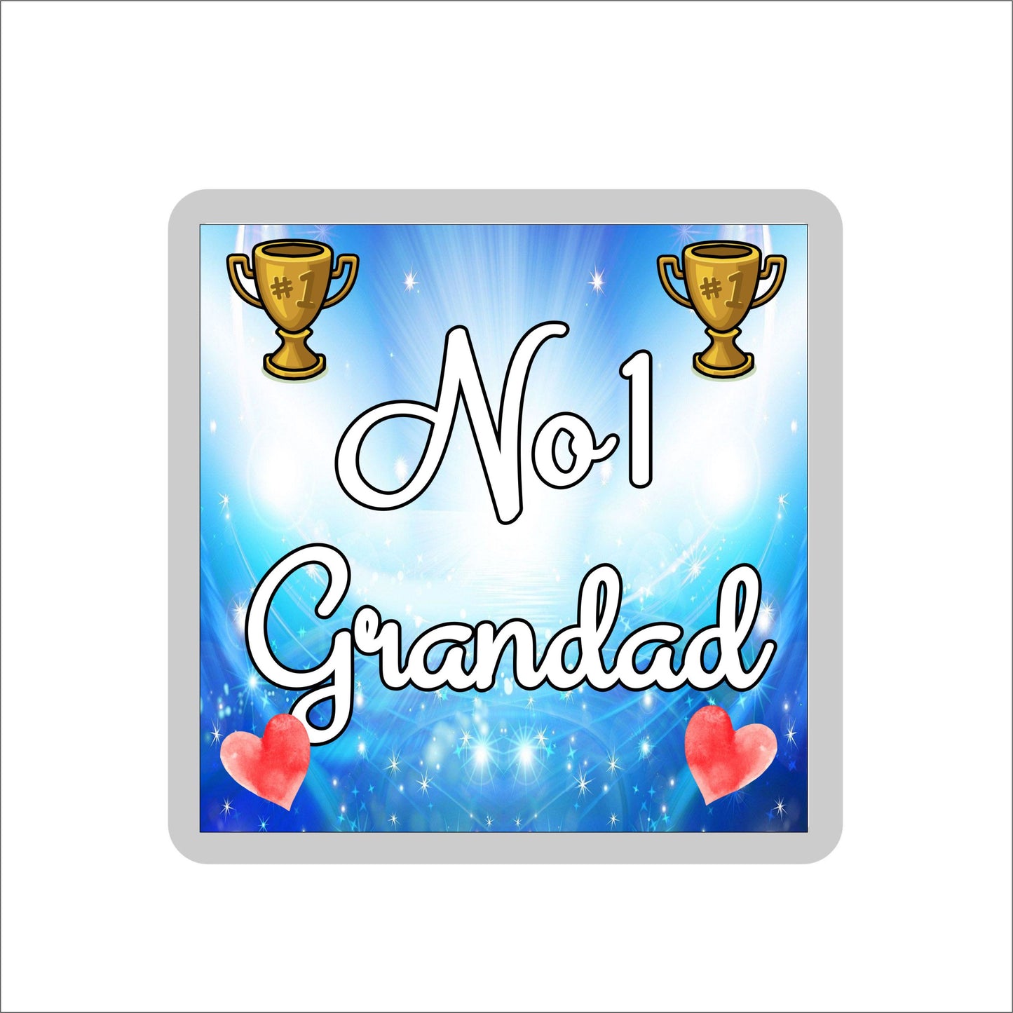Grandad Coaster Gift - Number One Grandad - Fun Cute Novelty Family Present