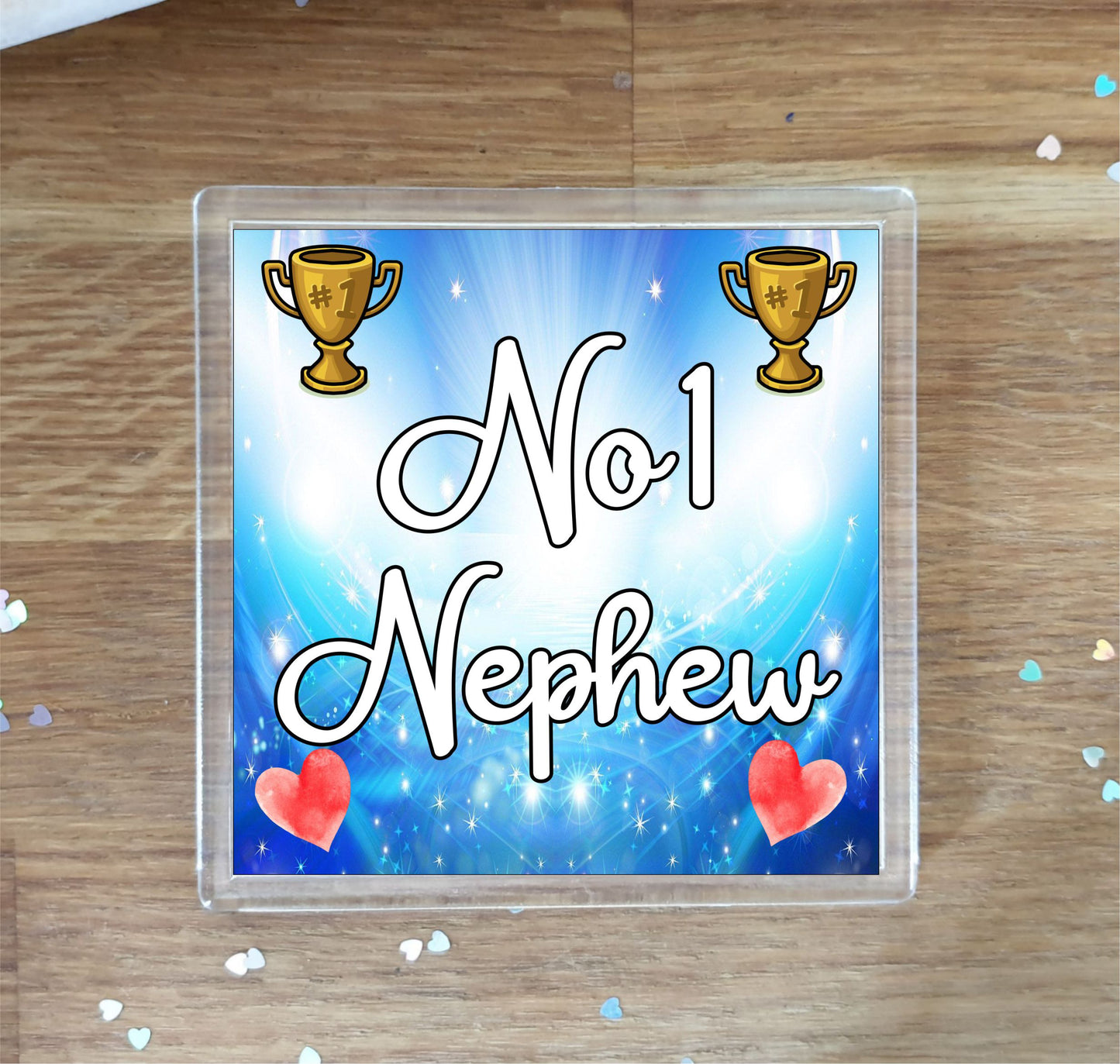 Nephew Coaster Gift - Number One Nephew - Fun Cute Novelty Family Present