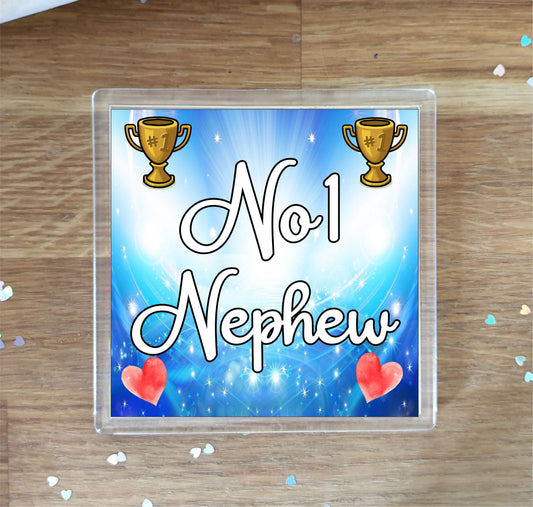 Nephew Coaster Gift - Number One Nephew - Fun Cute Novelty Family Present