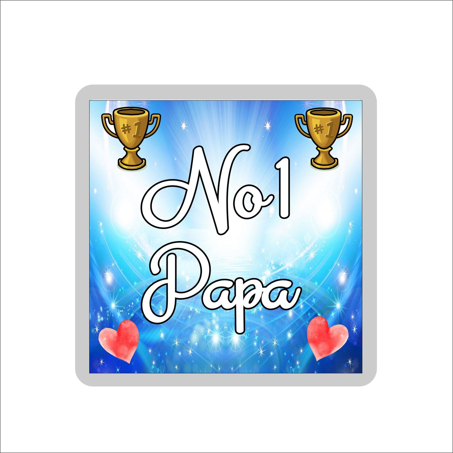 Papa Coaster Gift - Number One Papa - Fun Cute Novelty Family Present