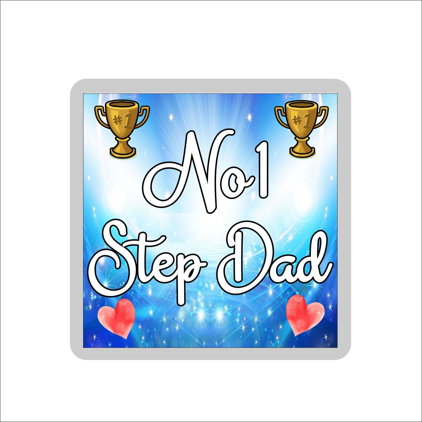 Step Dad Coaster Gift - Number One Step Dad - Fun Cute Novelty Family Present