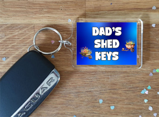 Dad Keyring - Dad's Shed Keys - Nice Fun Cute Novelty Gardening Key Chain Present