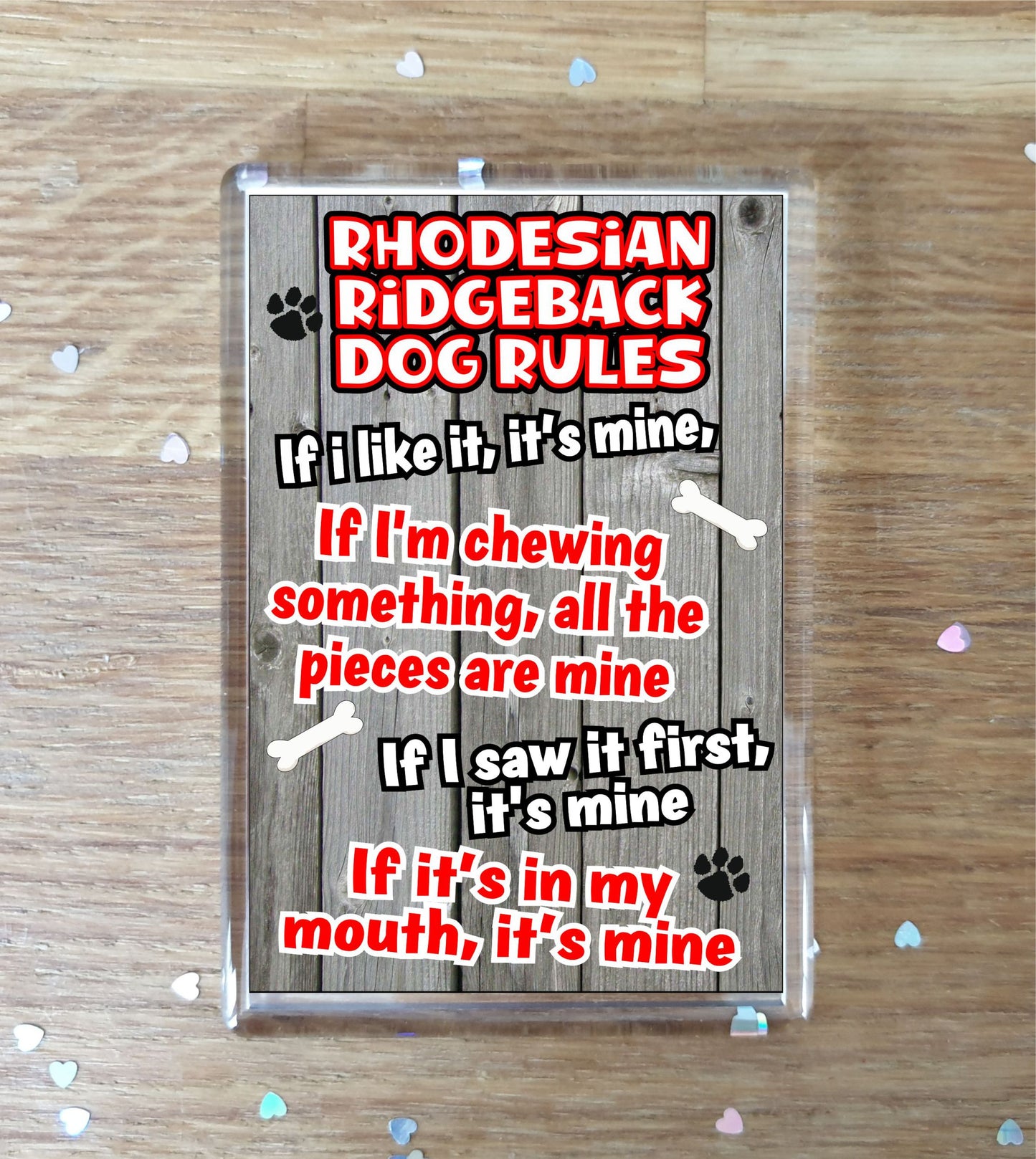 Rhodesian Ridgeback Fridge Magnet Gift - Dog Rules It's Mine - Fun Cute Animal Novelty Pet Birthday Gift