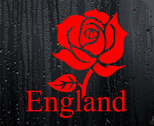 English England Rose Red Car Van Sticker Fun Novelty Nice Cute Window Bumper Boot Door Laptop Mirror Decal - Large