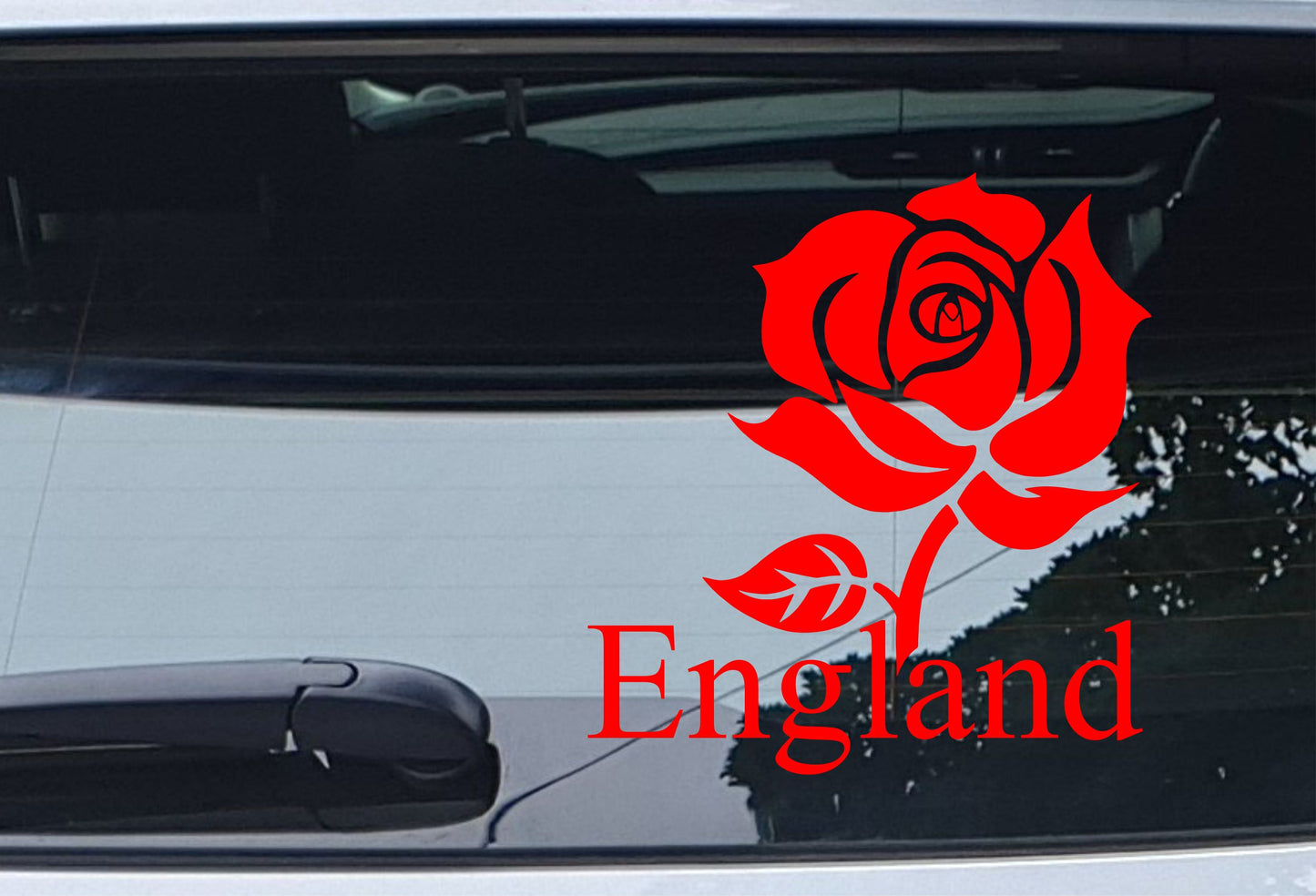 English England Rose Red Car Van Sticker Fun Novelty Nice Cute Window Bumper Boot Door Laptop Mirror Decal - Large
