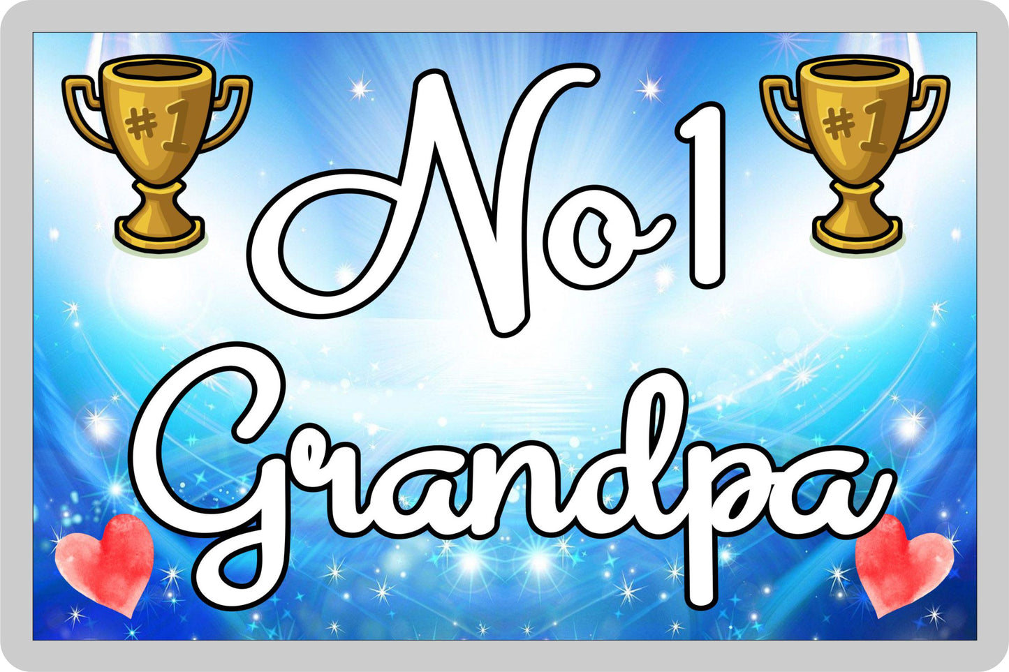 Grandpa Fridge Magnet - Number One Grandpa - Novelty Love Gift - Fun Cute Family Present