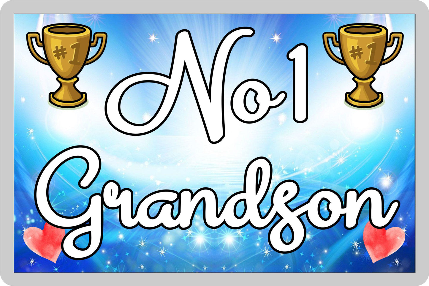 Grandson Fridge Magnet - Number One Grandson - Novelty Love Gift - Fun Cute Family Present