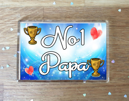 Papa Fridge Magnet - Number One Papa - Novelty Love Gift - Fun Cute Family Present