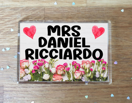 Formula One Fridge Magnet - Mrs Daniel Ricciardo - Fun Cute F1 Driver Gift - Novelty Present